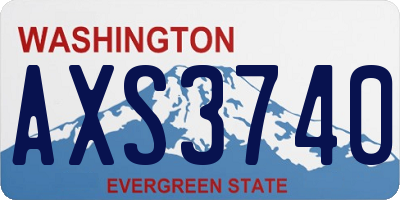 WA license plate AXS3740
