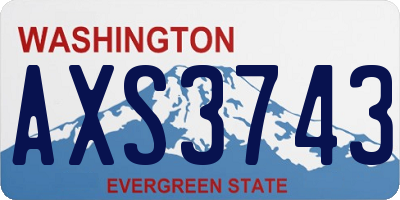 WA license plate AXS3743