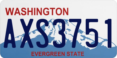 WA license plate AXS3751