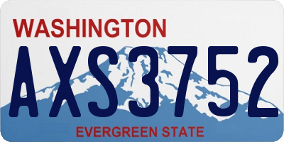 WA license plate AXS3752