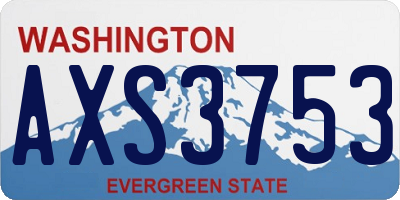 WA license plate AXS3753