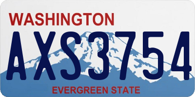 WA license plate AXS3754