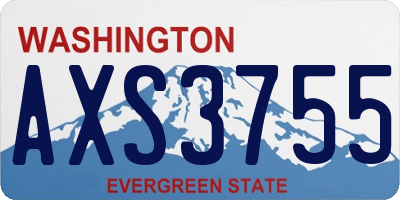 WA license plate AXS3755