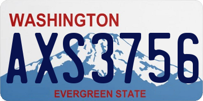 WA license plate AXS3756