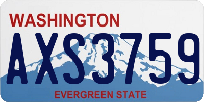 WA license plate AXS3759