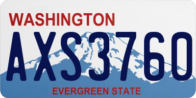 WA license plate AXS3760