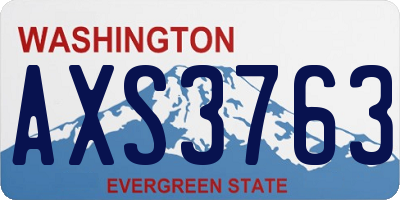 WA license plate AXS3763