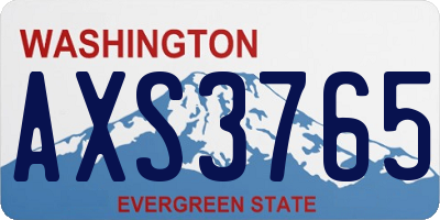 WA license plate AXS3765