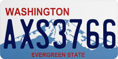WA license plate AXS3766