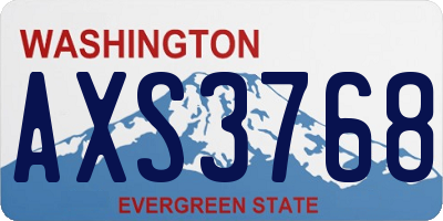 WA license plate AXS3768