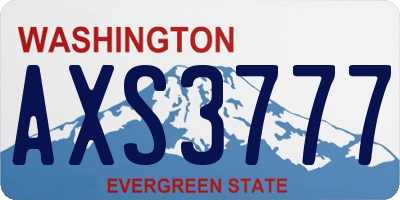 WA license plate AXS3777