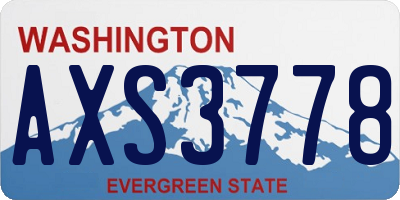 WA license plate AXS3778