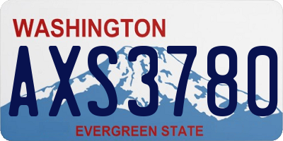 WA license plate AXS3780