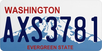 WA license plate AXS3781