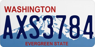 WA license plate AXS3784