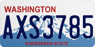 WA license plate AXS3785
