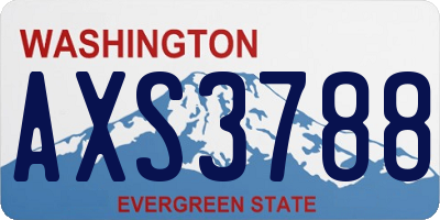 WA license plate AXS3788