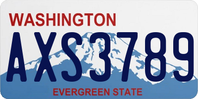 WA license plate AXS3789