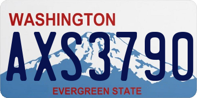 WA license plate AXS3790