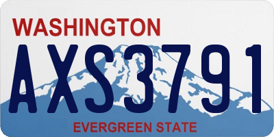 WA license plate AXS3791