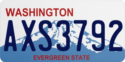WA license plate AXS3792