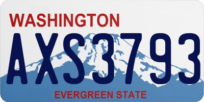 WA license plate AXS3793