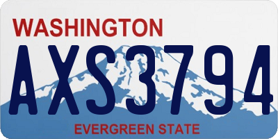 WA license plate AXS3794