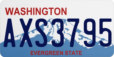 WA license plate AXS3795