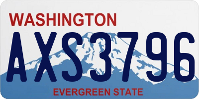 WA license plate AXS3796
