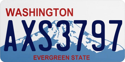 WA license plate AXS3797