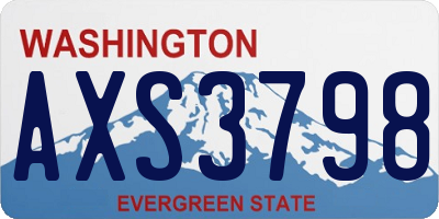 WA license plate AXS3798