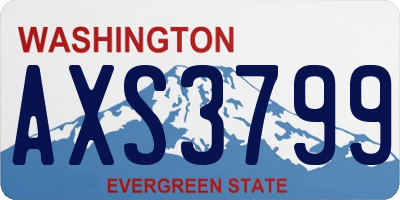 WA license plate AXS3799