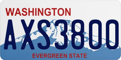WA license plate AXS3800