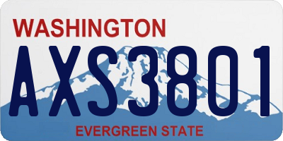 WA license plate AXS3801
