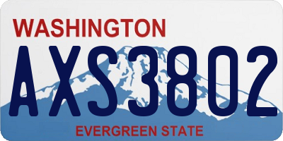 WA license plate AXS3802