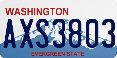 WA license plate AXS3803