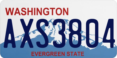 WA license plate AXS3804