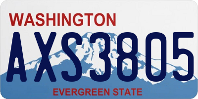WA license plate AXS3805