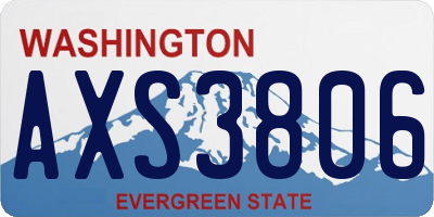 WA license plate AXS3806
