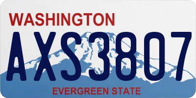 WA license plate AXS3807