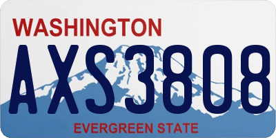 WA license plate AXS3808