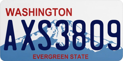 WA license plate AXS3809
