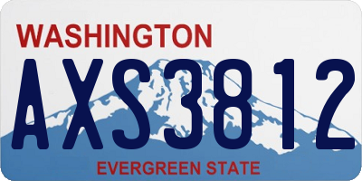 WA license plate AXS3812