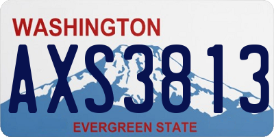 WA license plate AXS3813
