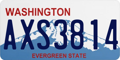 WA license plate AXS3814