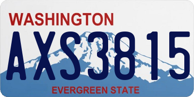WA license plate AXS3815