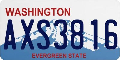 WA license plate AXS3816