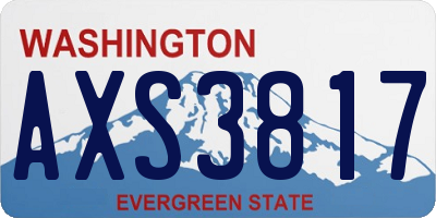 WA license plate AXS3817