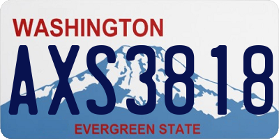 WA license plate AXS3818