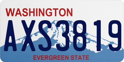 WA license plate AXS3819